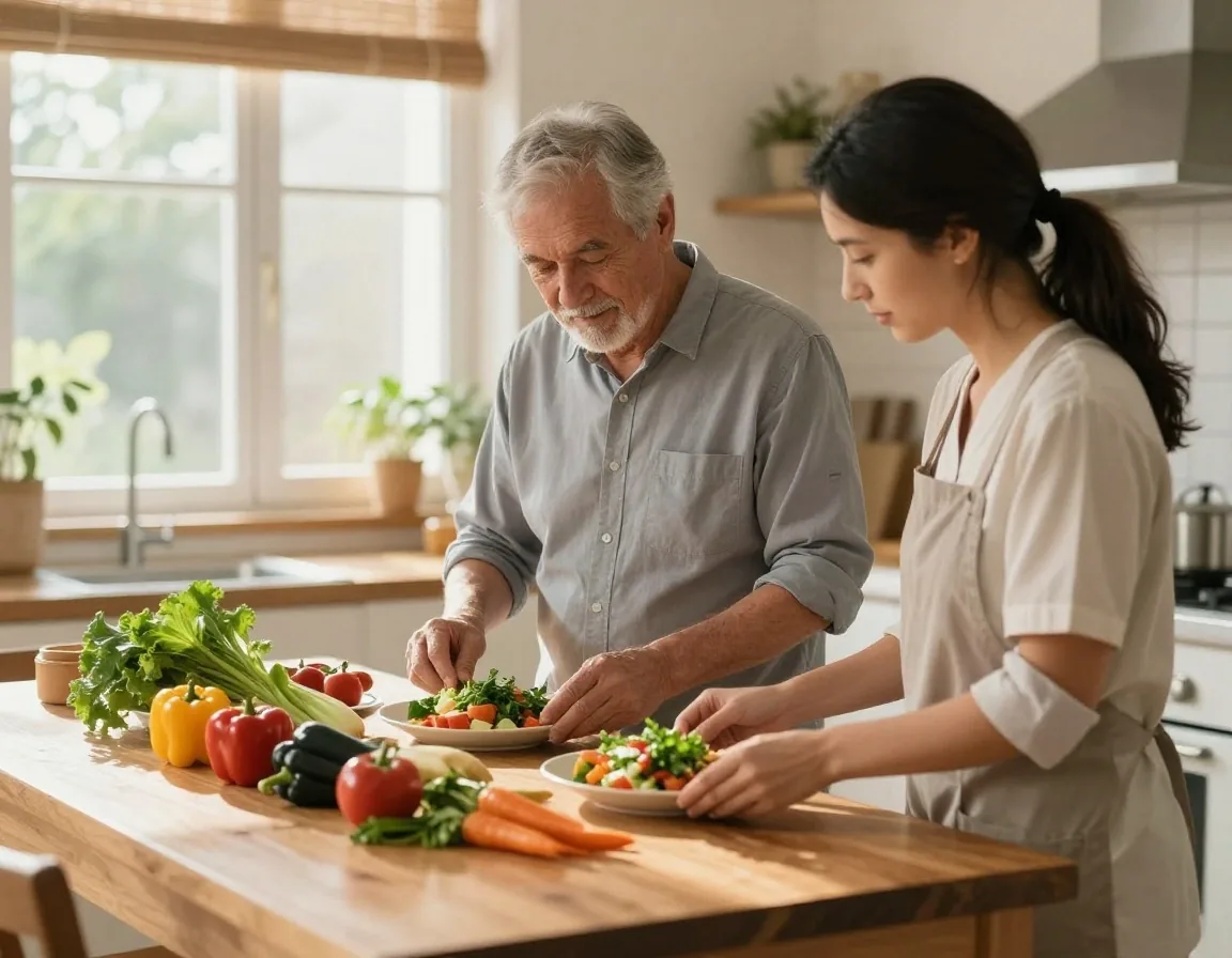 Aiuto in cucina con assistente familiare