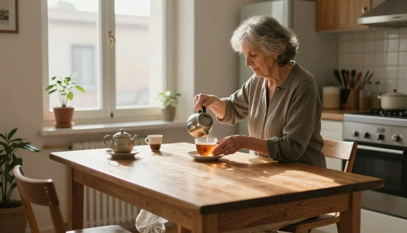 Telefono con tasti grandi sul tavolo di cucina