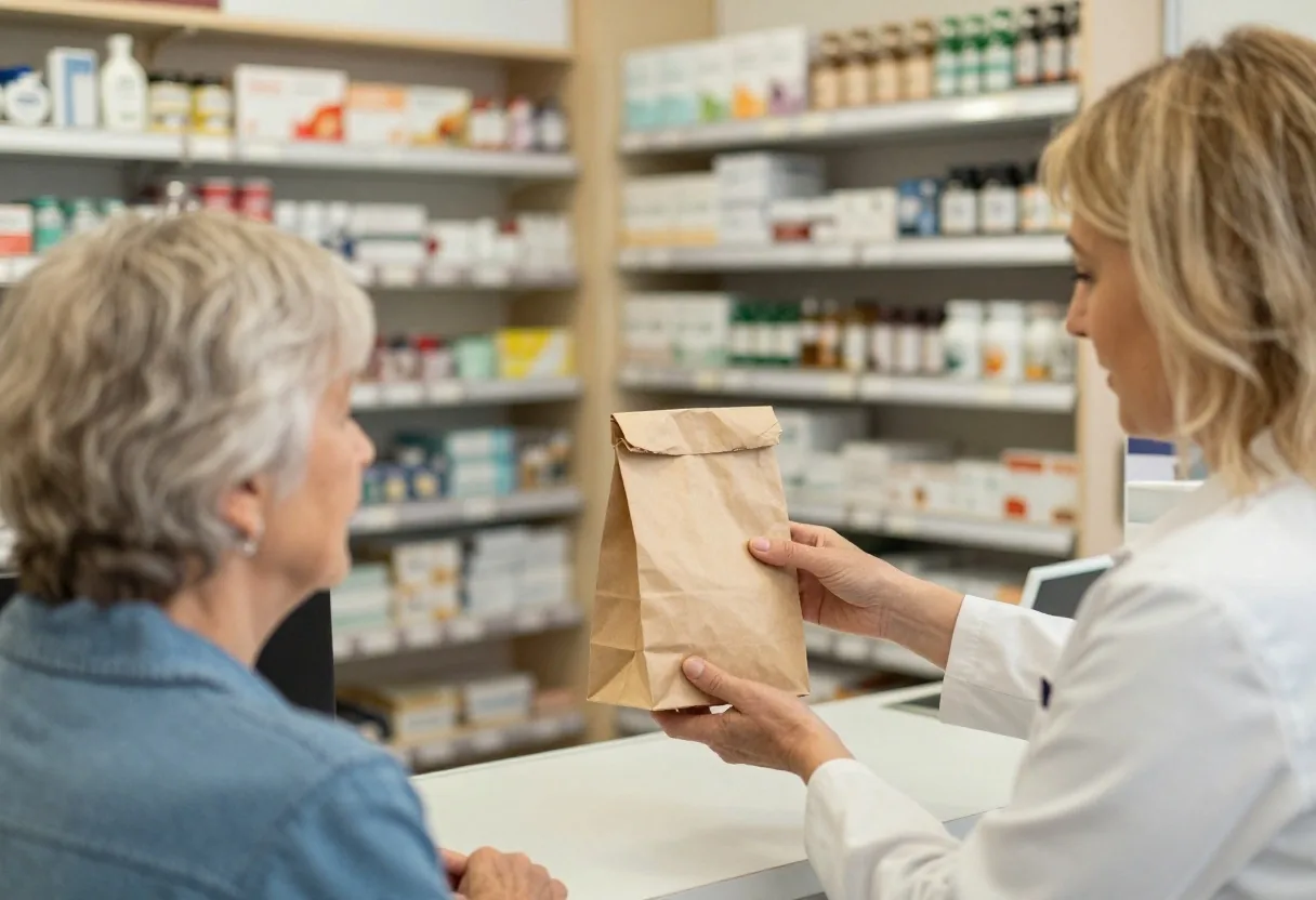 Banco di una farmacia di quartiere a Roma