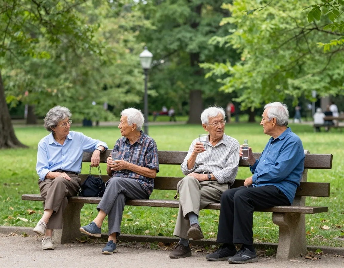 Gruppo di cammino in un parco a Roma