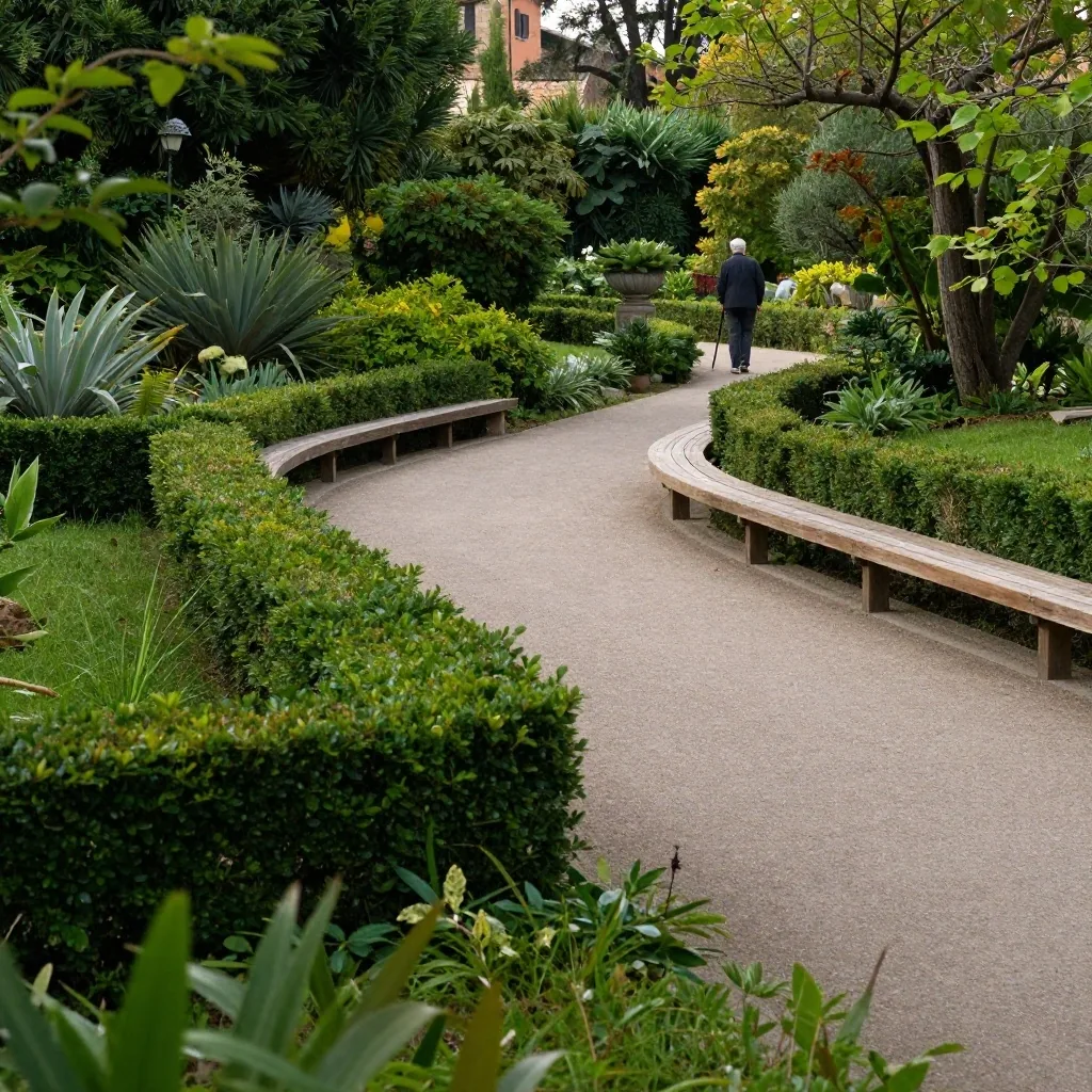 Percorso accessibile in un giardino pubblico